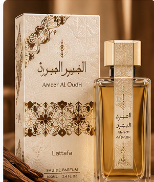 Ameer Al Oudh fragrance bottle and packaging